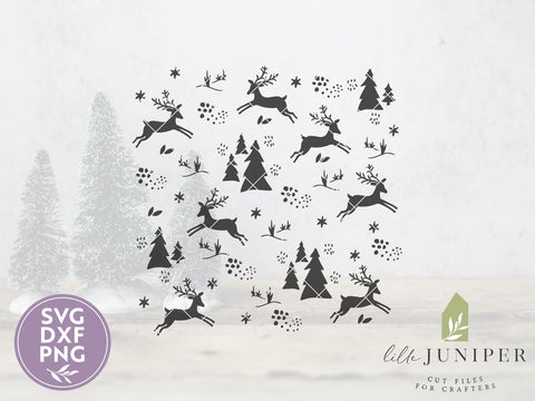 Reindeer Pattern SVG | Christmas SVG | Farmhouse Sign Design SVG LilleJuniper 