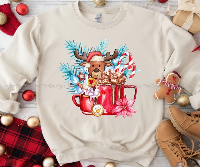 Reindeer PNG Sublimation Design Sublimation ToriDesigns 