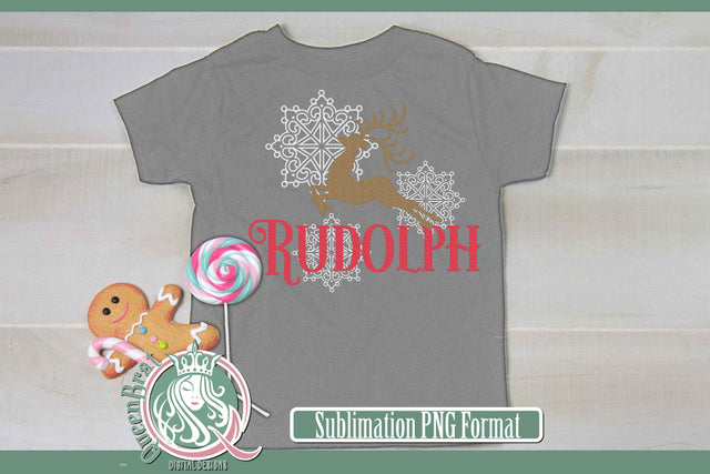 Reindeer-Rudolph Sublimation Sublimation QueenBrat Digital Designs 