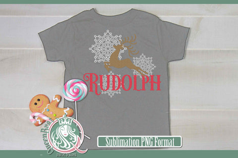 Reindeer-Rudolph Sublimation Sublimation QueenBrat Digital Designs 