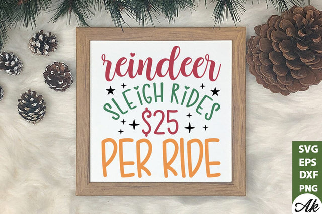Reindeer sleigh rides per ride Sign Making SVG SVG akazaddesign 