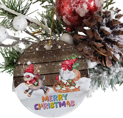 Reindeer & Sleigh Round Ornament Christmas PNG Sublimation Template, Cute Pastel Merry Christmas PNG, Ornament Sublimation Digital Download Sublimation CaldwellArt 