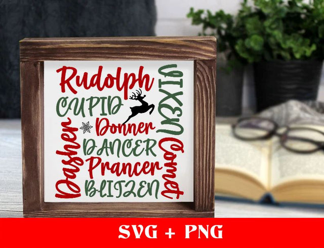 Reindeer Subway Typography Art, Christmas SVG, Reindeer Subway Art SVG, Digital Download SVG sassyprint 