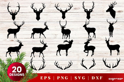 Reindeer Svg Bundle | Christmas | Silhouettes Cut File SVG SvgOcean 