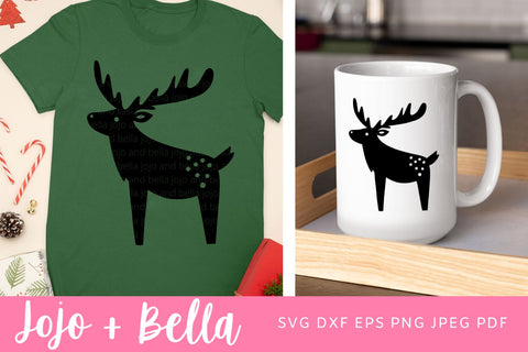 Reindeer SVG, Christmas SVG, Baby Reindeer Svg Reindeer Silhouette Svg, Christmas Reindeer Dxf, Cute Reindeer clipart, Reindeer cut file SVG Jojo&Bella 