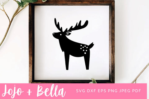 Reindeer SVG, Christmas SVG, Baby Reindeer Svg Reindeer Silhouette Svg, Christmas Reindeer Dxf, Cute Reindeer clipart, Reindeer cut file SVG Jojo&Bella 