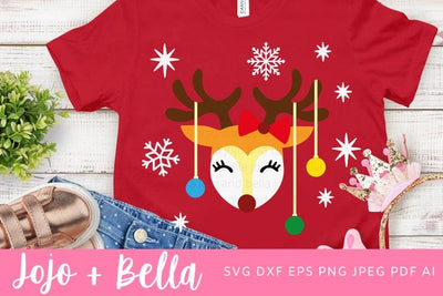 Reindeer Svg, Christmas Svg, Rudolph Svg Svg, Christmas Shirt Svg, Christmas Gift png, Christmas Sign DXF, Christmas Svgs, Christmas Ornament SVG SVG Jojo&Bella 