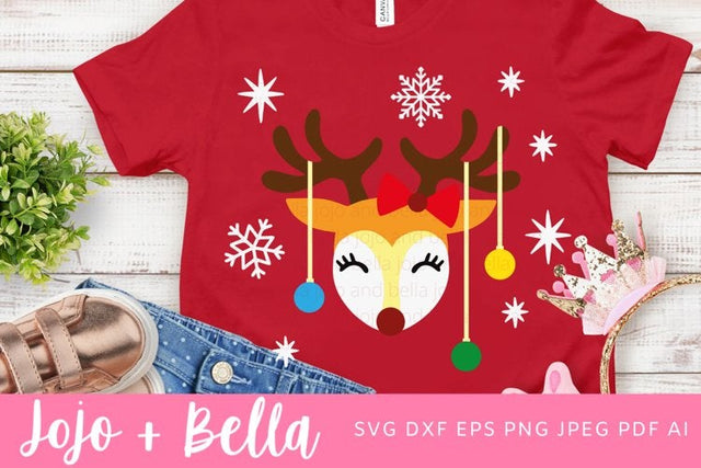 Reindeer Svg, Christmas Svg, Rudolph Svg Svg, Christmas Shirt Svg, Christmas Gift png, Christmas Sign DXF, Christmas Svgs, Christmas Ornament SVG SVG Jojo&Bella 