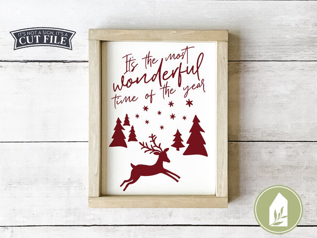 Reindeer SVG | It's the Most Wonderful Time of the Year SVG | Christmas SVG | Rustic Sign Design SVG LilleJuniper 