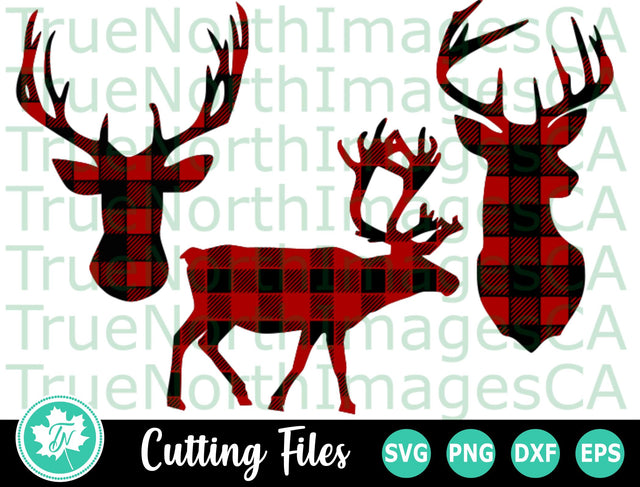 Reindeer SVG | Plaid Deer SVG SVG TrueNorthImagesCA 