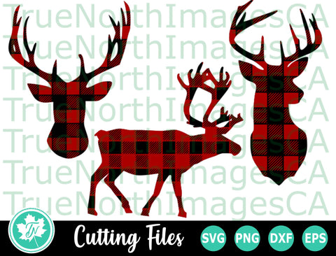Reindeer SVG | Plaid Deer SVG SVG TrueNorthImagesCA 