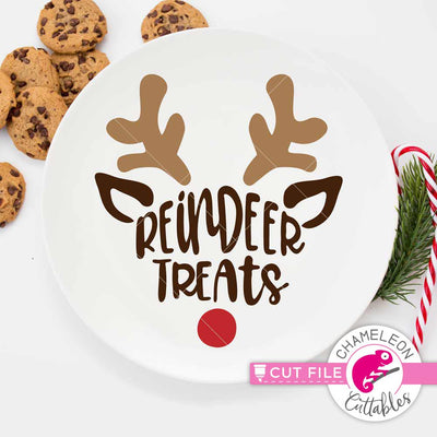 Reindeer Treats - round design for plate or jar - SVG EPS PNG DXF JPEG SVG Chameleon Cuttables 