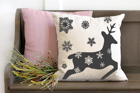 Reindeer with Snowflakes SVG SVG So Fontsy Design Shop 