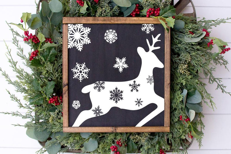 Reindeer with Snowflakes SVG | VIP Extended Use License SVG So_Fontsy_VIP 