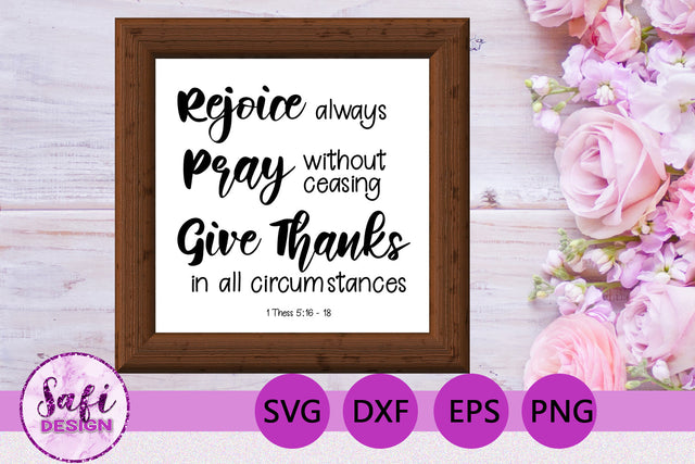 Rejoice Always, Pray Bible Verse SVG SVG Safi Design 