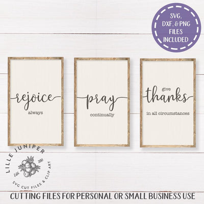 Rejoice Always SVG | 1 Thessalonians 5:16 | Christian SVG | Farmhouse Sign Design SVG LilleJuniper 