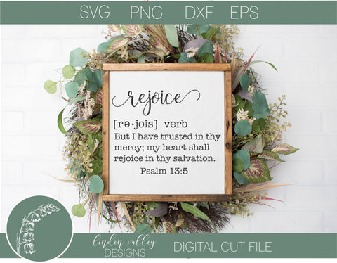 Rejoice Definition Typography SVG SVG Linden Valley Designs 