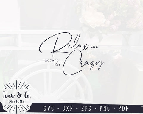 Relax and Accept the Crazy SVG Files | Mom Life Svg | Farmhouse Sign Svg | Commercial Use | Digital Cut Files (1144576812) SVG Ivan & Co. Designs 