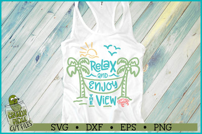 Relax and Enjoy the View Beach Hammock SVG SVG Crunchy Pickle 