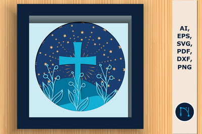 Religious cross-faith layered shadow box SVG MD JOYNAL ABDIN 