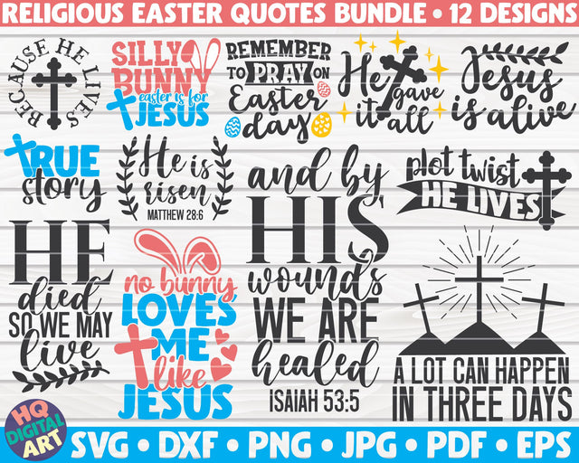Religious Easter SVG Bundle | 12 designs SVG HQDigitalArt 