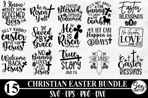 Religious Easter SVG bundle Christian Easter Quotes SVG Svgcraft 