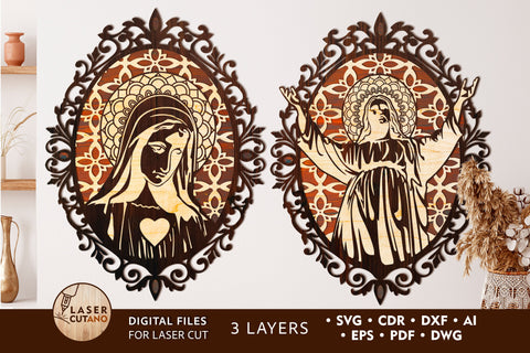 RELIGIOUS Laser Cut Files, Icon SVG, Christian Template, Jesus, Cross Laser Cut, Glowforge Cutter or Paper Cut SVG LaserCutano 