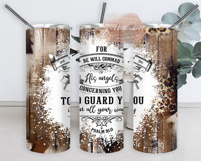 Religious Quote 20oz Skinny Tumbler, Rustic Boho Tumbler Png, Prayer Quote Tumbler Design, Leopard Cowhide Wood Tumbler Wrap, Jesus Sublimation Png, Instant Download Sublimation Rabbitmakies 