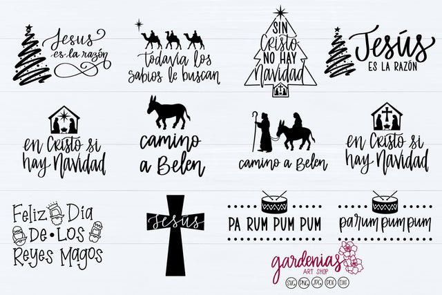 Religious Spanish Christmas Bundle SVG Gardenias Art Shop 
