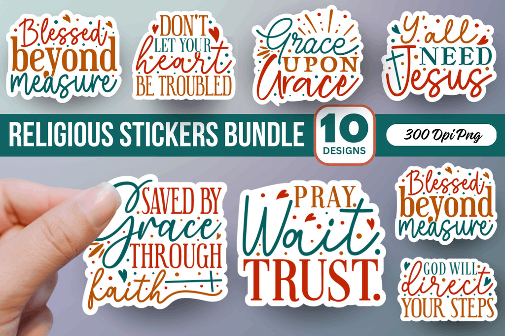 Religious Stickers Bundle - So Fontsy