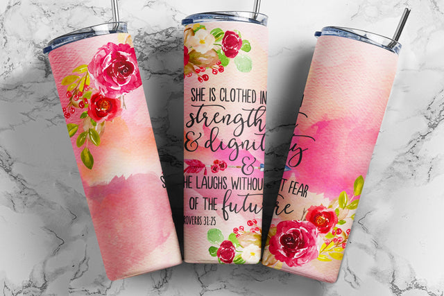 Religious Sublimation Tumbler Designs, Bible Verse 20oz Skinny Tumbler Wrap Template - PNG Digital Download Sublimation TumblersByPhill 