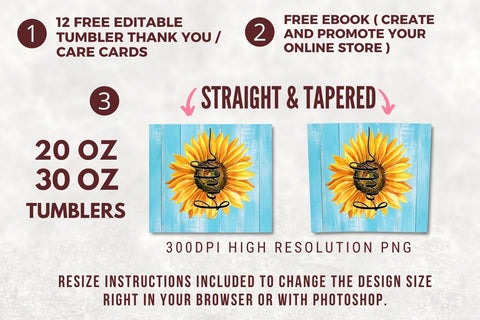 Religious Sunflower Sublimation Tumbler Design, Faith 20oz Skinny Tumbler Wraps Templates - PNG Digital Download Sublimation TumblersByPhill 