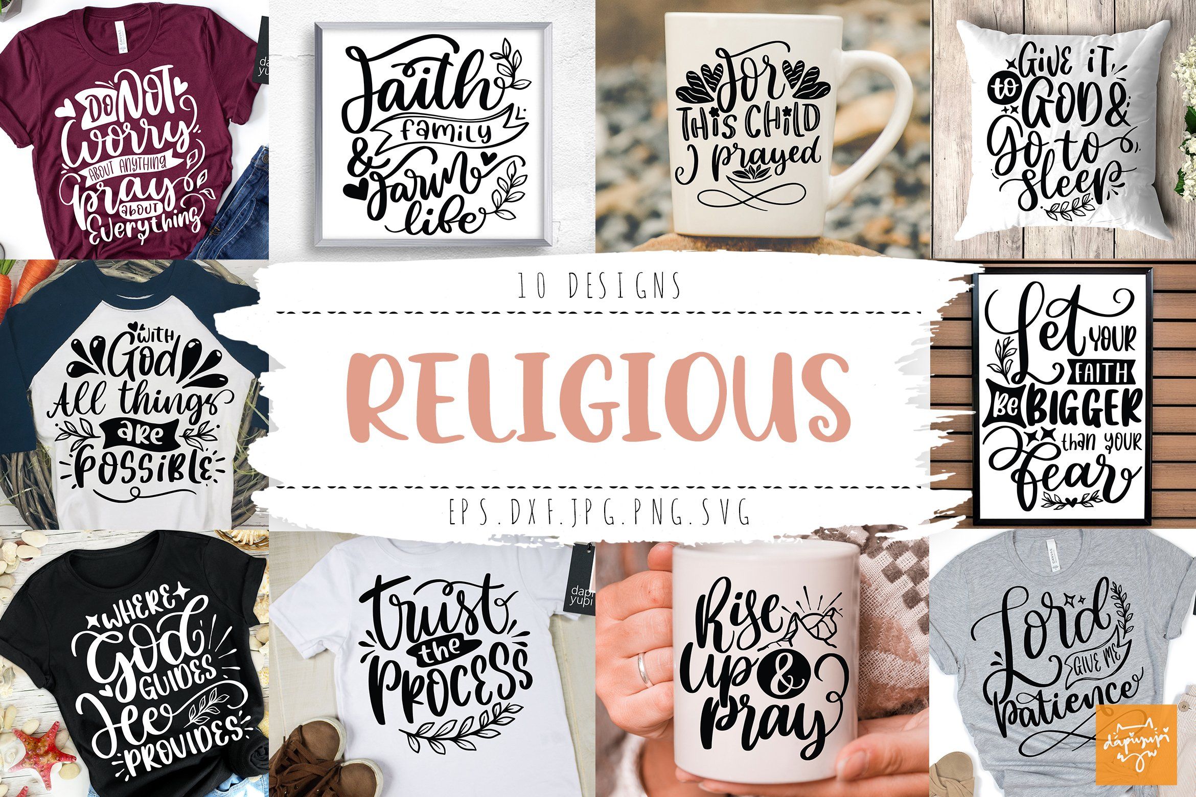 Religious SVG Bundle Faith Quotes - So Fontsy