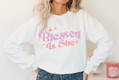 Religious SVG Design, Blessed is She SVG FiveStarCrafting 
