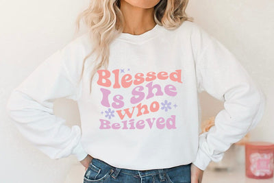 Religious SVG Design, Blessed is She who Believed SVG FiveStarCrafting 
