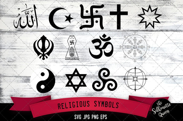 Religious Symbols Icon SVG -Vector Symbol Commercial & Personal Use- Cricut,Silhouette,Cameo,Vinyl Cut SVG Loveleen Kaur 