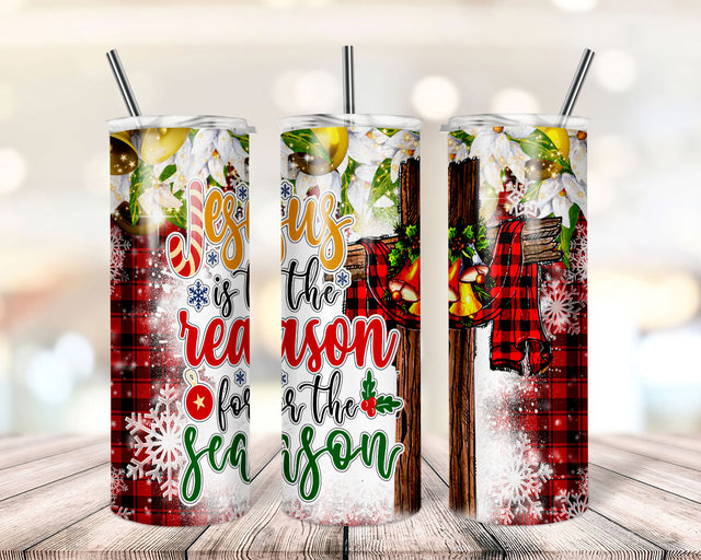 Religious Tumbler Wrap, Jesus is the Reason Tumbler Wrap PNG, Christmas Skinny Tumbler PNG, Christian Tumbler PNG Sublimation TrendingDesign 