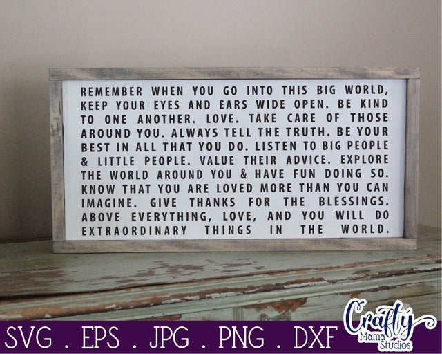 Remember When You Go Into the World SVG SVG Crafty Mama Studios 
