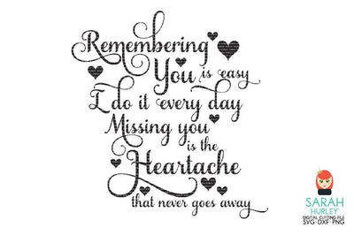 Remembering You Quote SVG Sarah Hurley 
