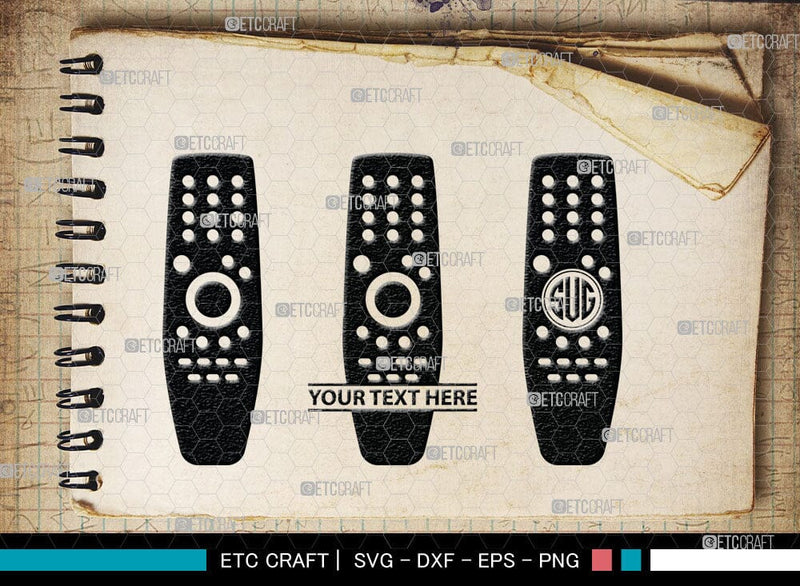 Remote Control Monogram, Remote Control Silhouette, Remote Svg, Tv ...