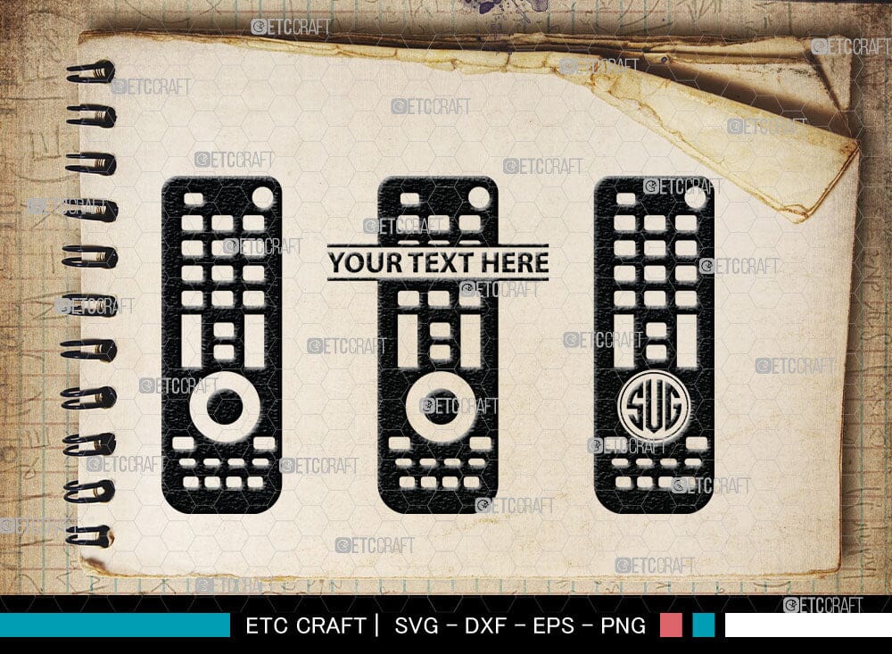 Remote Control Monogram, Remote Control Silhouette, Remote Svg, Tv ...