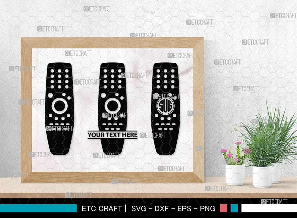 Remote Control Monogram, Remote Control Silhouette, Remote Svg, Tv ...