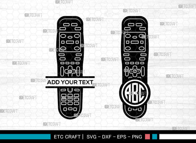 Remote Control Monogram SVG, TV Remote svg, Remote Svg, Controler Svg, Remote Button Svg, Circle Monogram Svg SVG ETC Craft 
