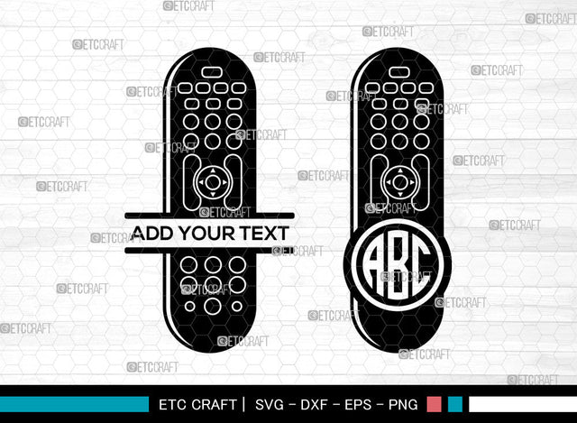 Remote Control Monogram SVG, TV Remote svg, Remote Svg, Controler Svg, Remote Button Svg, Circle Monogram Svg SVG ETC Craft 
