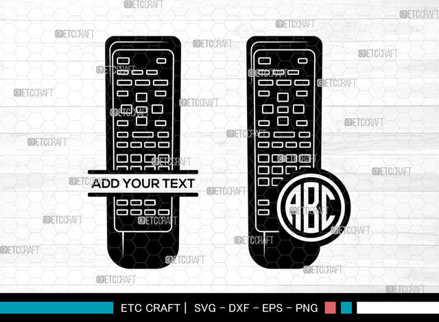 Remote Control Monogram SVG, TV Remote svg, Remote Svg, Controler Svg, Remote Button Svg, Circle Monogram Svg SVG ETC Craft 