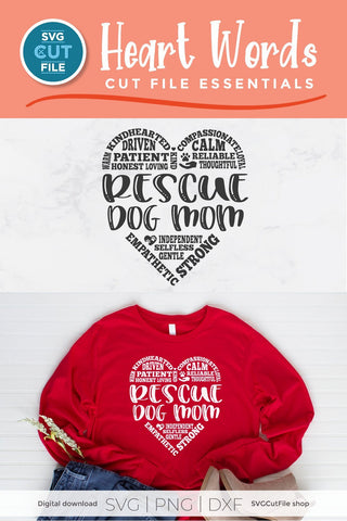 Rescue dog mom svg, adopt svg, animal rescue, foster svg, rescue svg, adoption, dog or cat, furbaby, furbabies svg, pet adoption, subway art SVG SVG Cut File 
