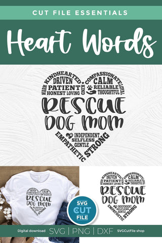 Rescue dog mom svg, adopt svg, animal rescue, foster svg, rescue svg, adoption, dog or cat, furbaby, furbabies svg, pet adoption, subway art SVG SVG Cut File 