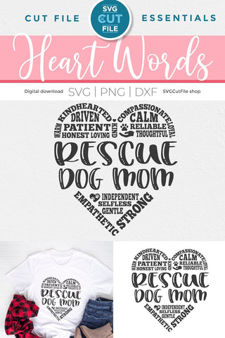 Rescue dog mom svg, adopt svg, animal rescue, foster svg, rescue svg, adoption, dog or cat, furbaby, furbabies svg, pet adoption, subway art SVG SVG Cut File 