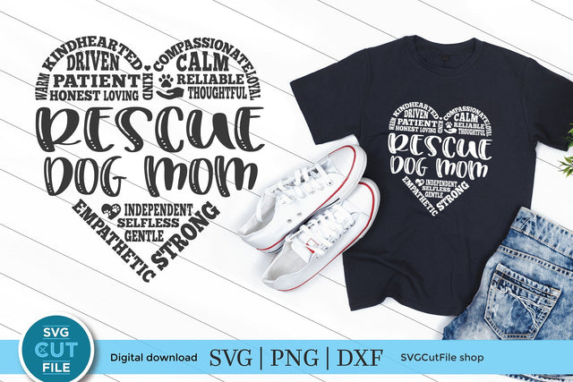 Rescue dog mom svg, adopt svg, animal rescue, foster svg, rescue svg, adoption, dog or cat, furbaby, furbabies svg, pet adoption, subway art SVG SVG Cut File 