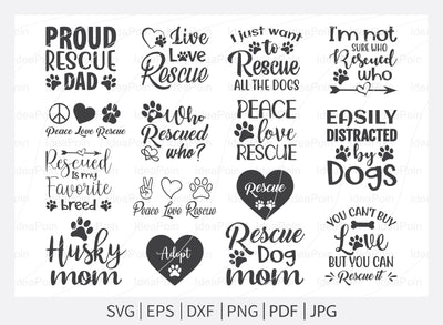 Rescue Dog Svg File, Rescue Dog, Peace love rescue, Rescue mom svg, Rescue mama svg, Dog Love SVG, Rescue mama svg, svg, Dog Svg, Dxf, PNG SVG Dinvect 